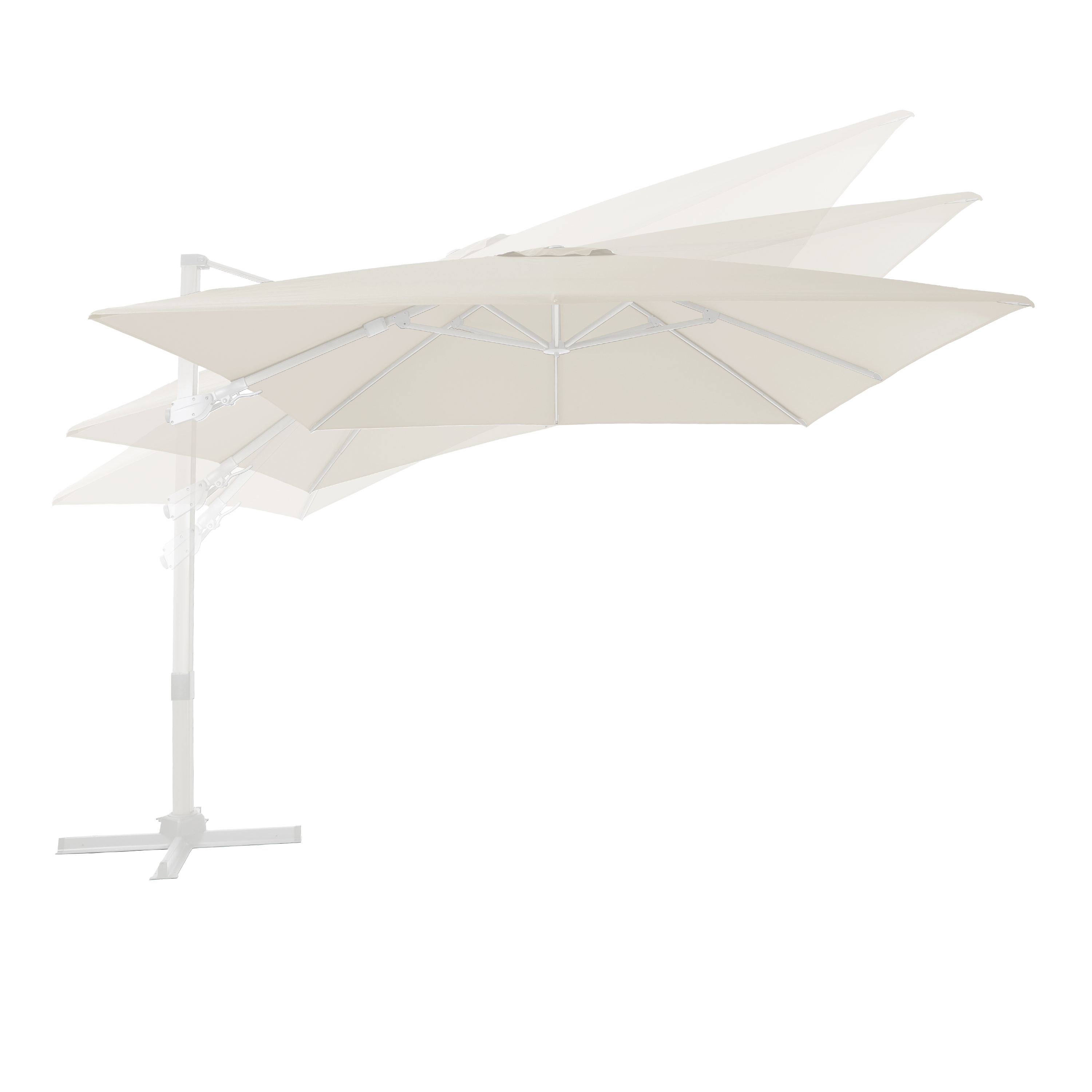 Apollo Premium Zweefparasol 300x300 Wit/Beige