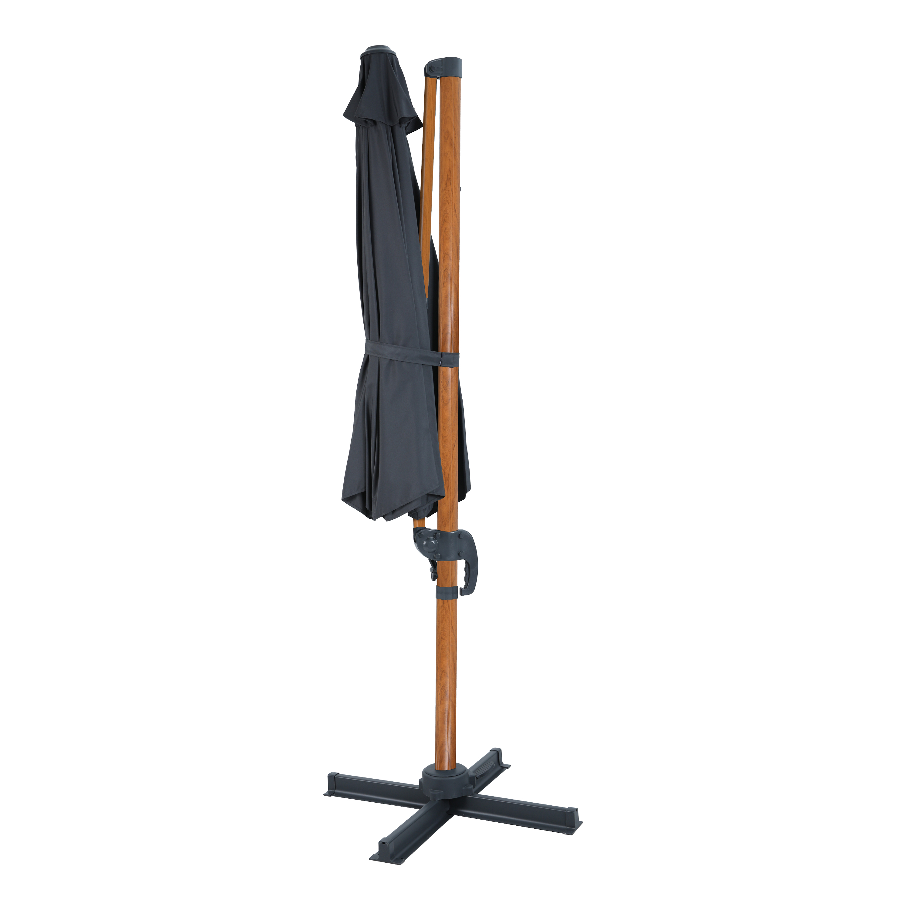 Marisol Zweefparasol Ø 300cm Houtlook/grijs