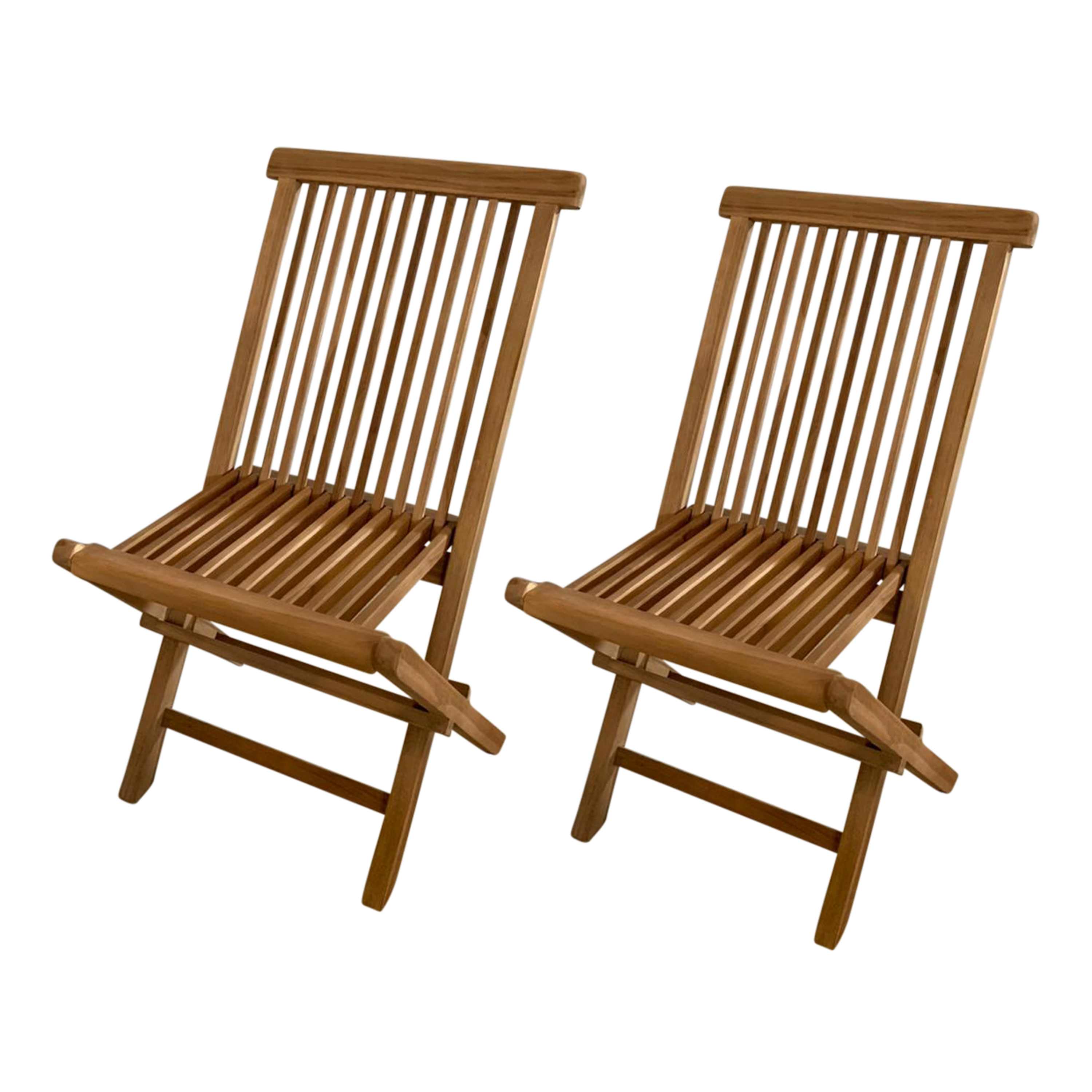 Mina Chaises de jardin pliables en Teck – Set 2 pièces